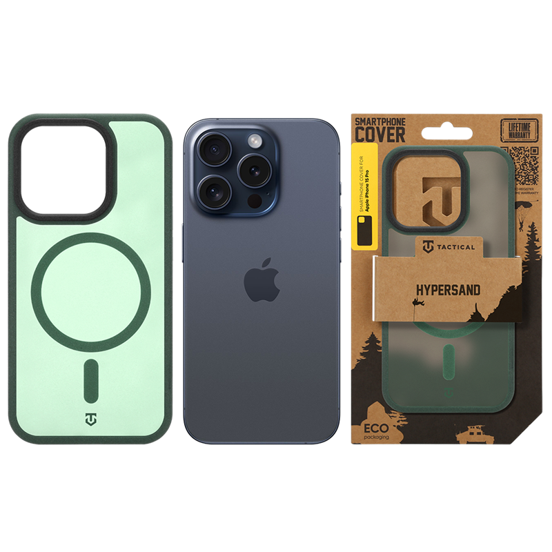 Tactical MagForce Hypersand Kryt pro Apple iPhone 15 Pro Forest Green