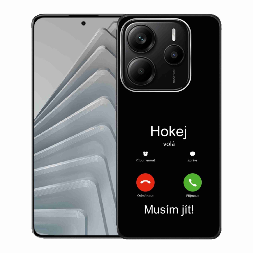 Gelový kryt mmCase na Xiaomi Redmi Note 14 5G - hokej volá černé pozadí