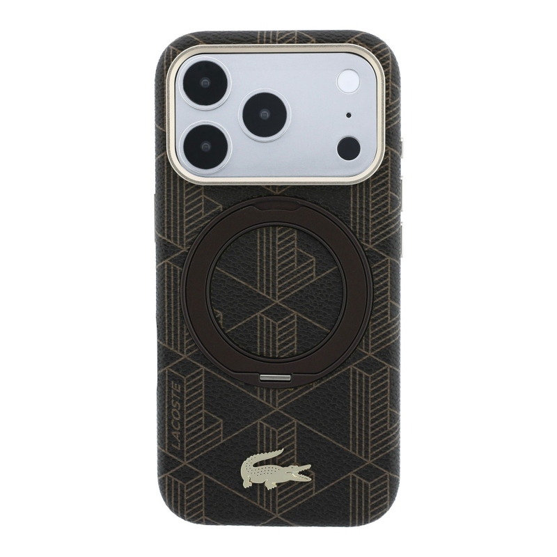 Lacoste PVC Semi Wrap Blend Ring Stand MagSafe Zadní Kryt pro iPhone 18 Pro Max Light Gold