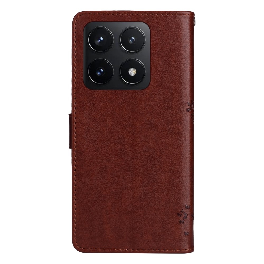 Trees knížkové pouzdro na Xiaomi 14T - hnědé