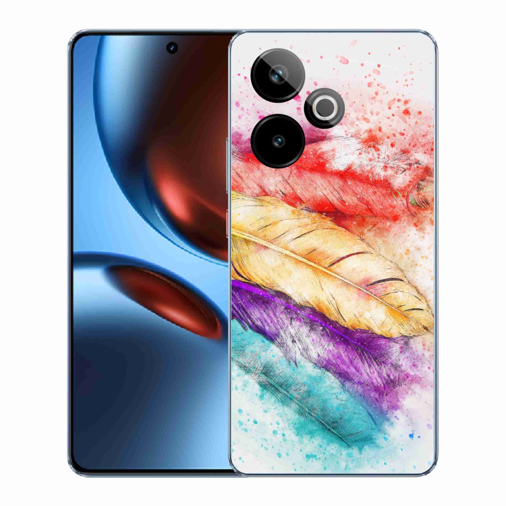 Gelový kryt mmCase na Realme GT 7 5G/GT 7T 5G - barevné peří