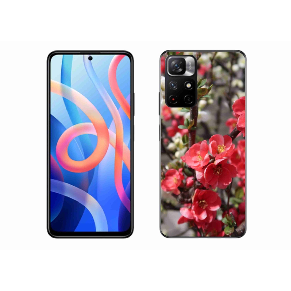 Gelový kryt mmCase na Xiaomi Redmi Note 11S 5G - červené květy