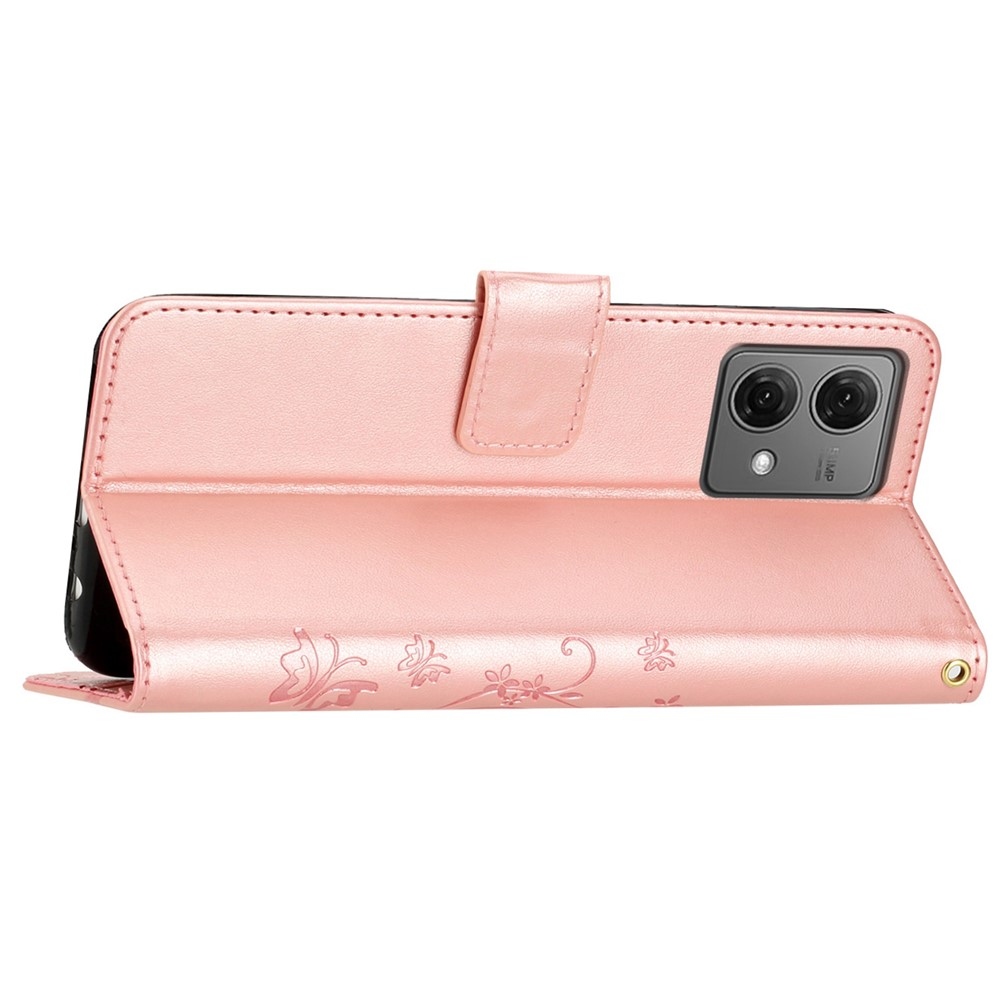 Flowers knížkové pouzdro na Motorola Moto G85 5G - růžovozlaté