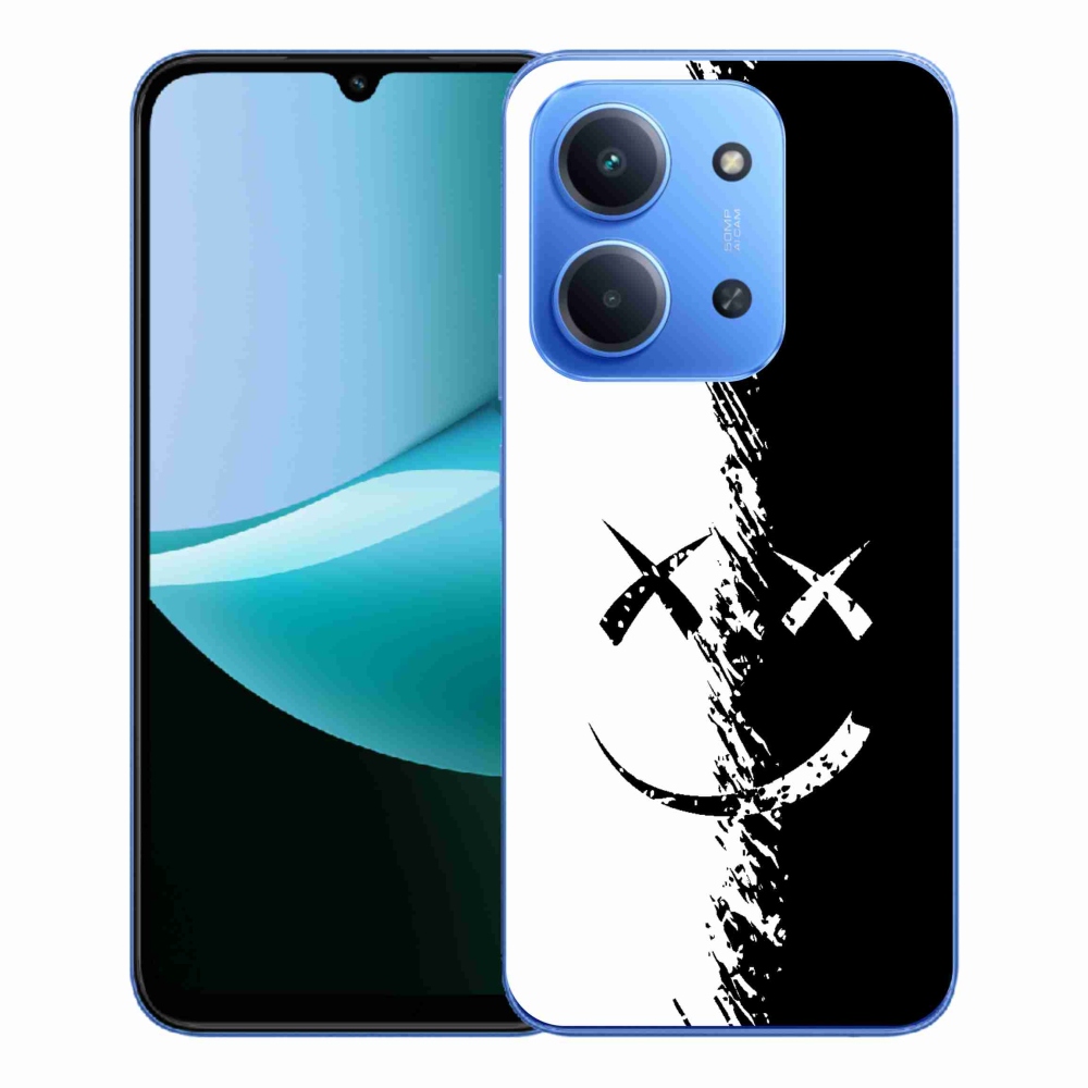 Gelový kryt mmCase na Xiaomi Redmi 15C 4G/5G (173mm) - černobílý smajlík