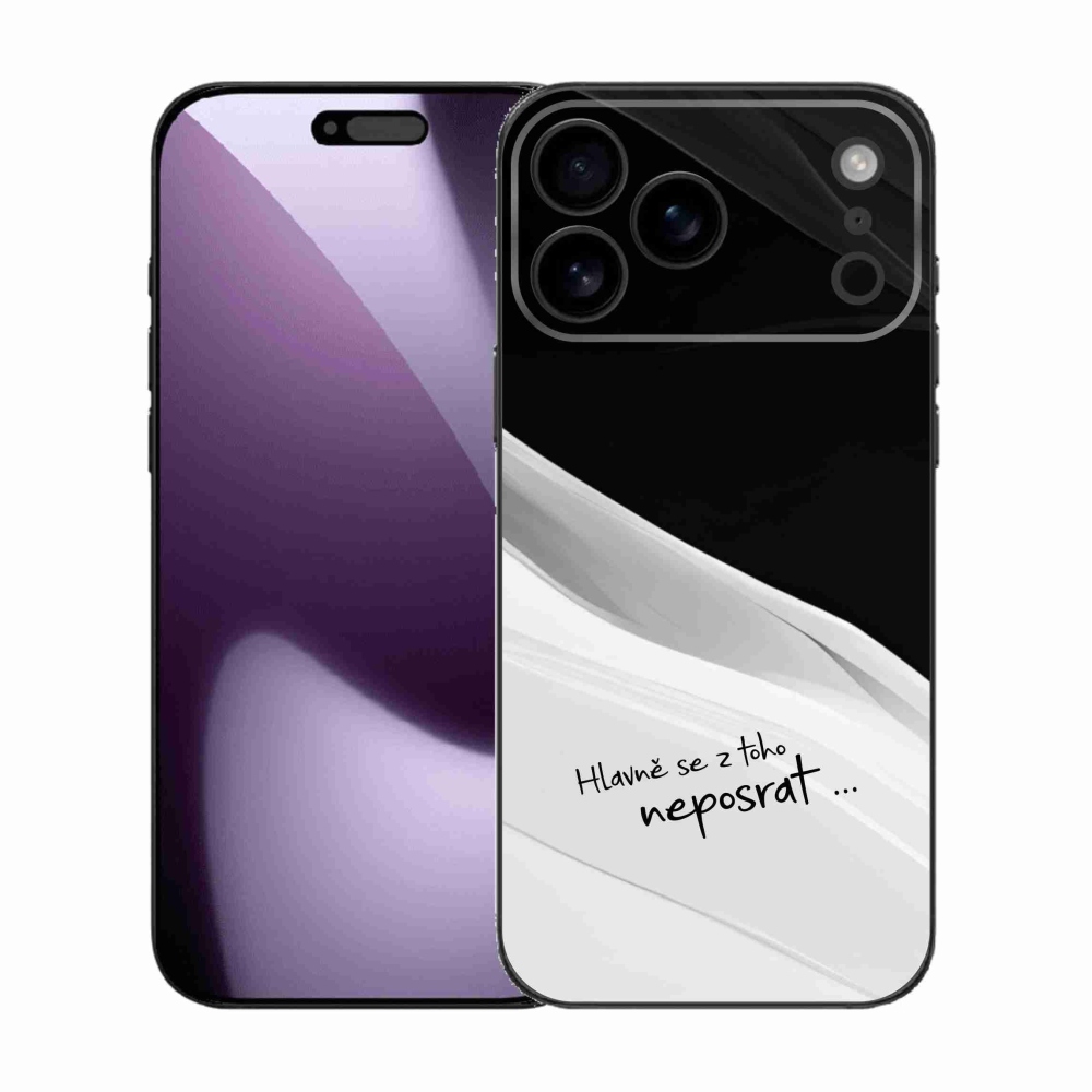 Gelový kryt mmCase na iPhone 17 Pro Max - vtipný text 13 bíločerné pozadí