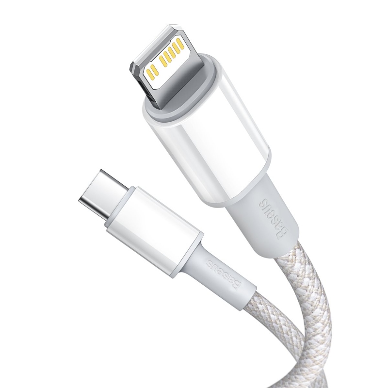 Baseus High Density Braided Series Fast Charging Datový Kabel USB-C - Lighting 20W 1m White