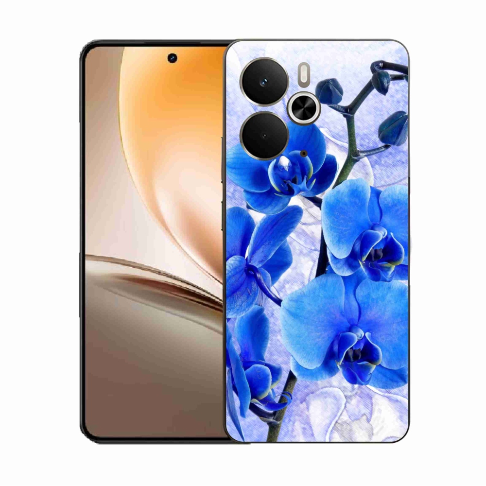 Gelový kryt mmCase na Realme 14 5G - modré květy