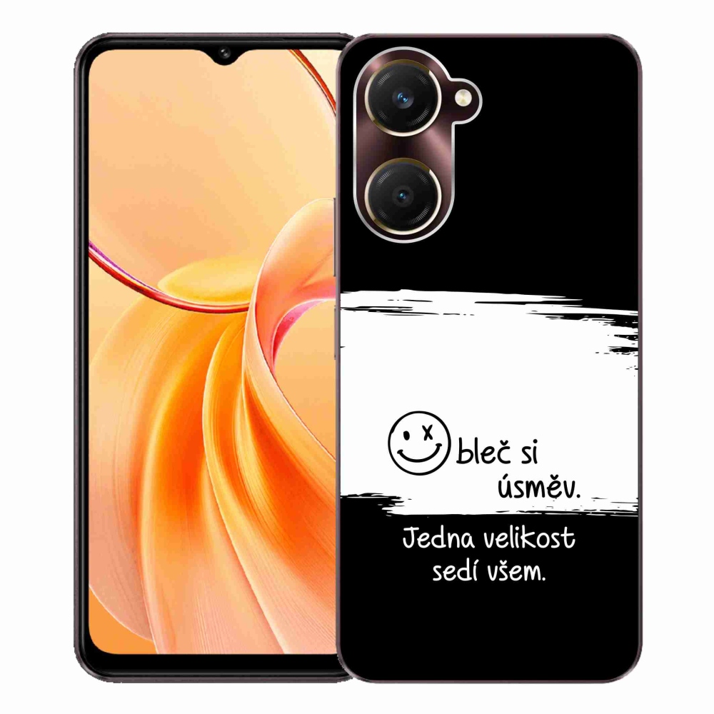 Gelový kryt mmCase na Vivo Y28s 5G - vtipný text 8 bíločerné pozadí