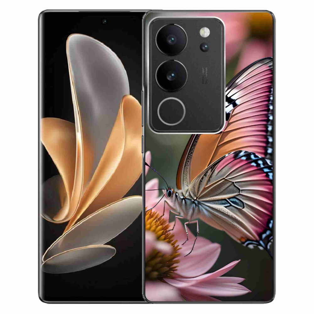 Gelový kryt mmCase na Vivo V29 5G - barevný motýl
