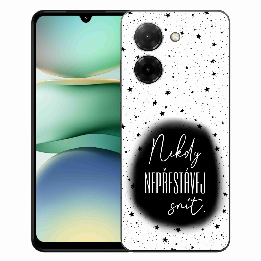 Gelový kryt mmCase na Xiaomi Redmi A5 (173.45x79.35x8.45mm) - citát 1 černobílé pozadí