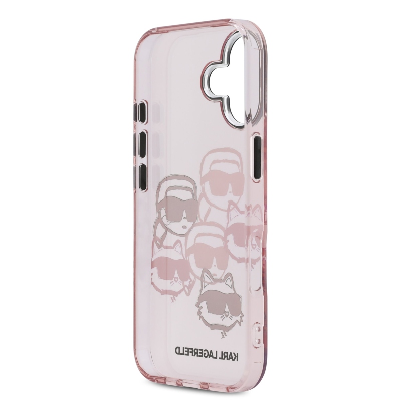 Karl Lagerfeld IML Multi K&CH Heads Zadní Kryt pro iPhone 17 Pink