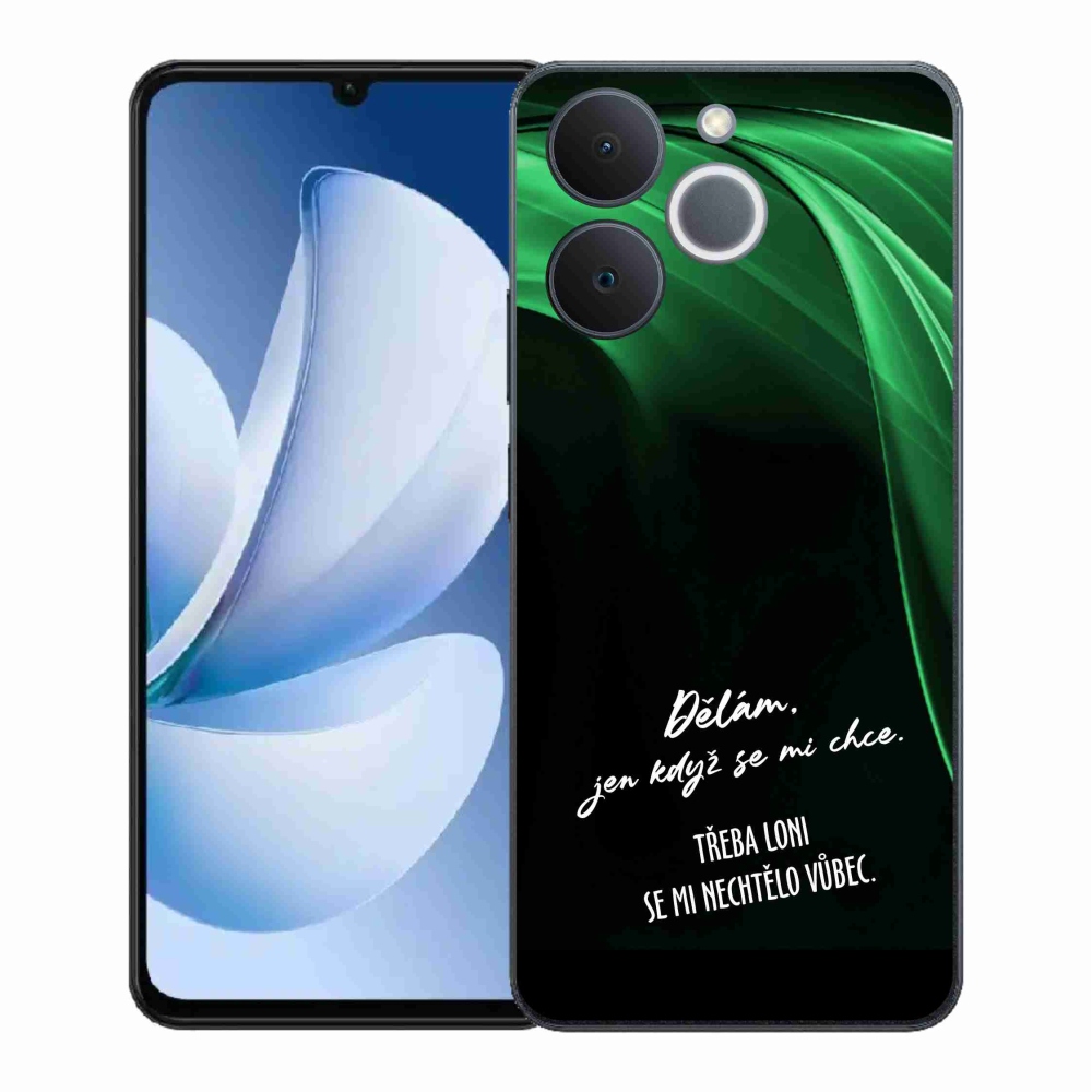 Gelový kryt mmCase na Realme Note 70T - vtipný text 12 černé pozadí