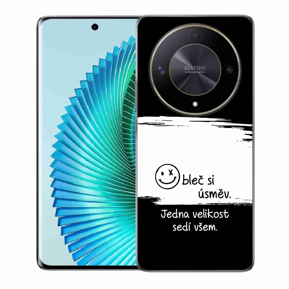 Gelový kryt mmCase na Honor Magic 6 Lite 5G - vtipný text 8 bíločerné pozadí