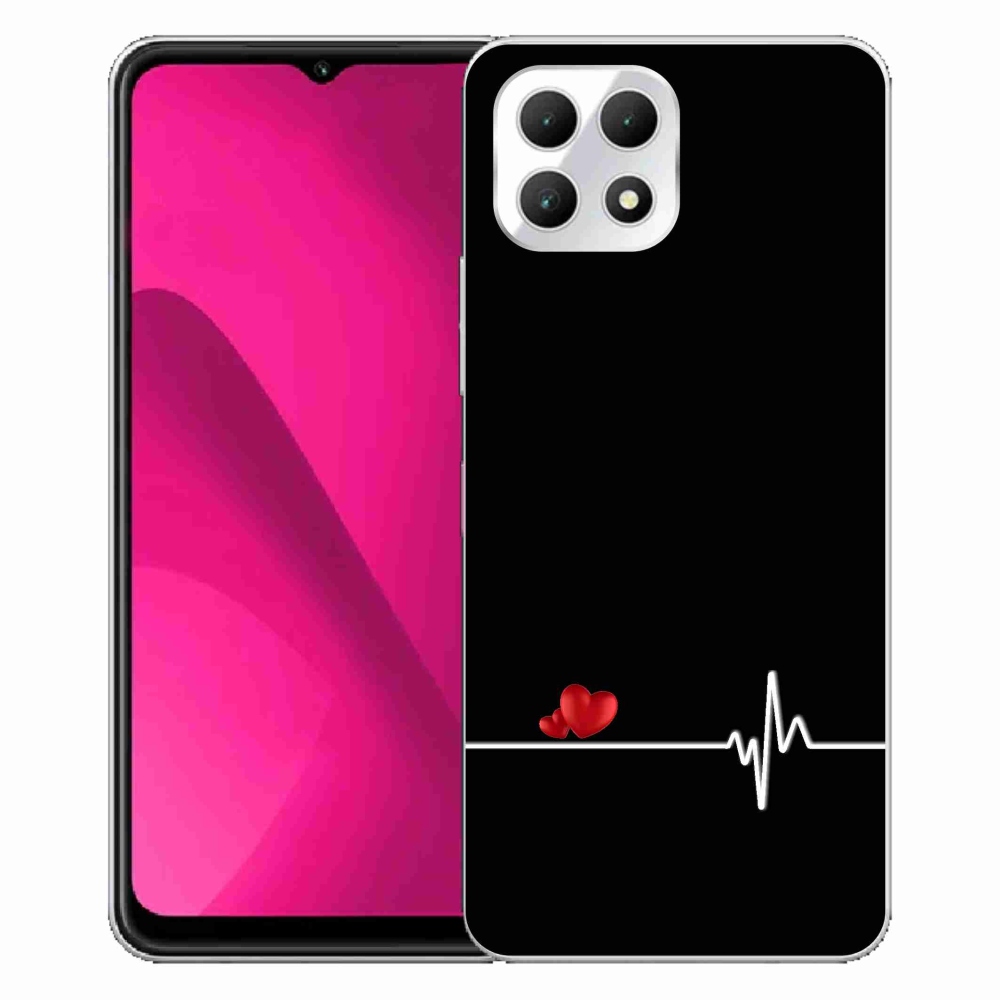 Gelový kryt mmCase na T-Mobile T Phone 2 - srdce a tep černé pozadí