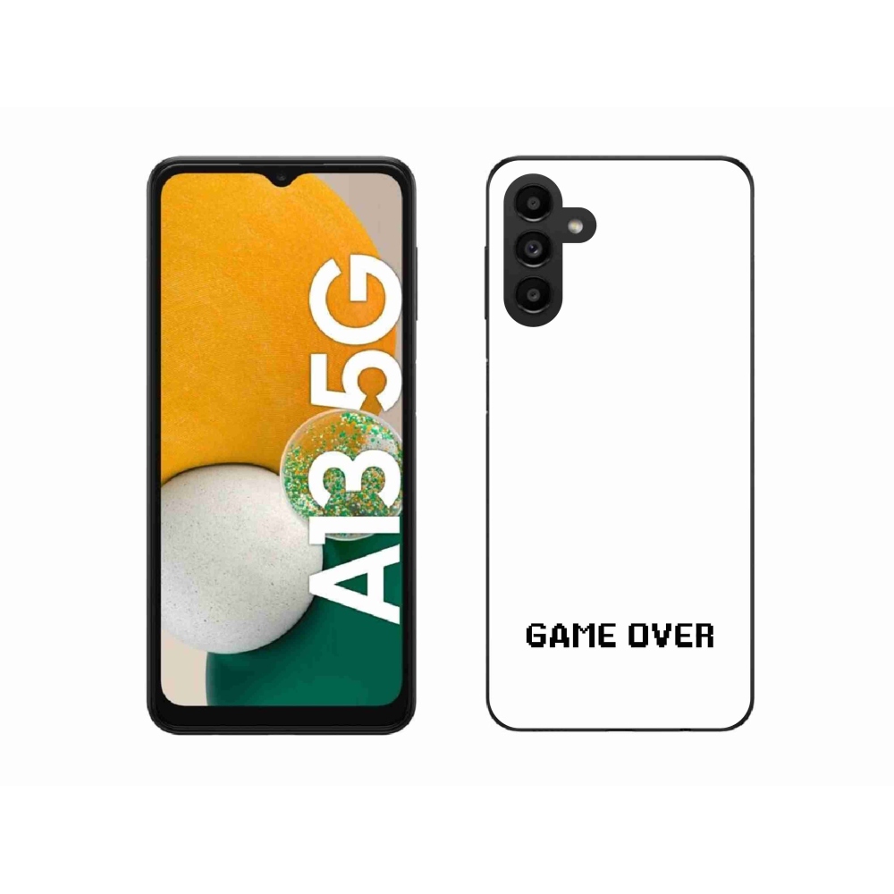 Gelový kryt mmCase na Samsung Galaxy A13 5G - game over bílé pozadí
