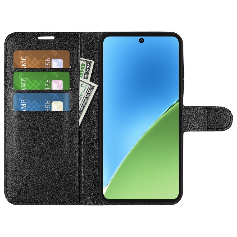 Litchi knížkové pouzdro na Xiaomi 15 - černé