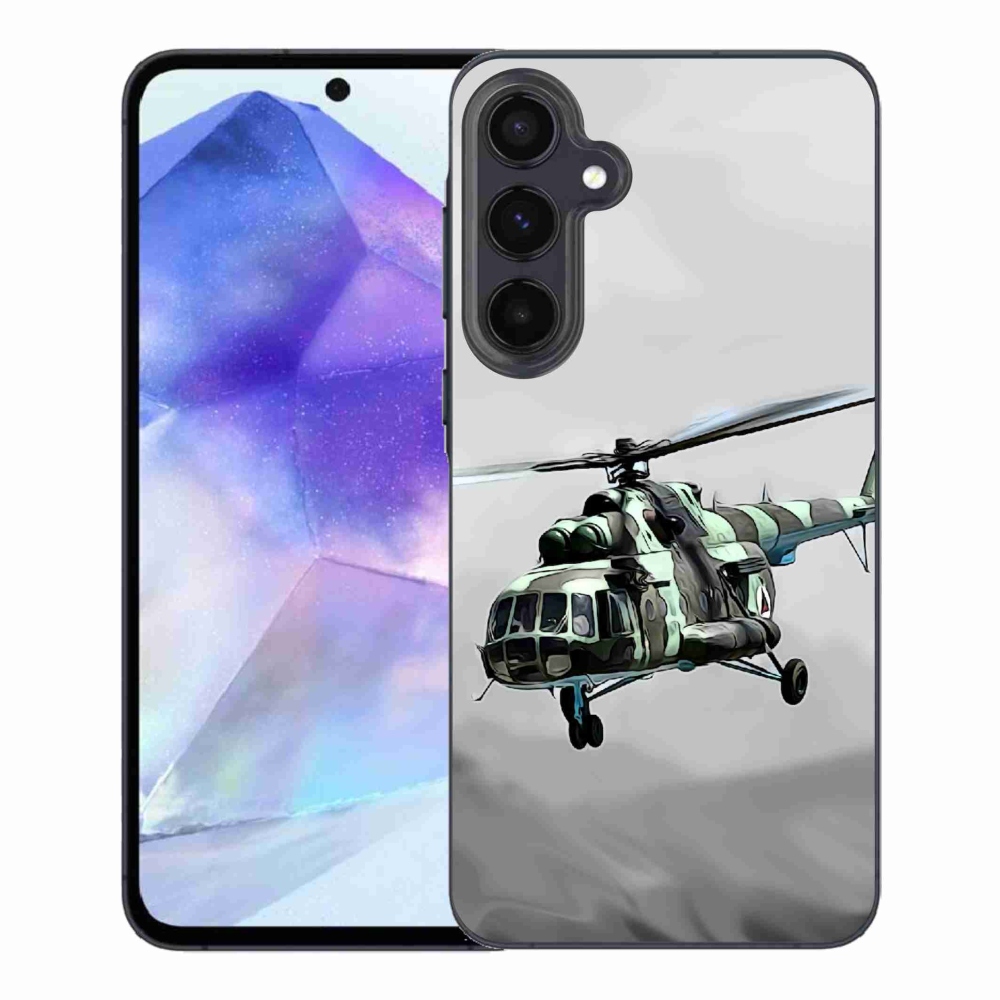 Gelový kryt mmCase na Samsung Galaxy A55 5G - vojenský vrtulník