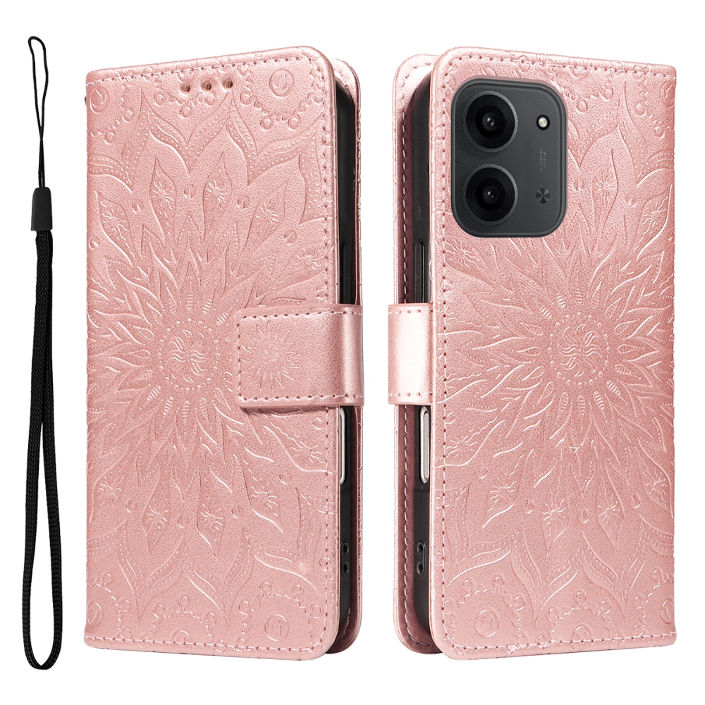 Sunflower knížkové pouzdro na Xiaomi Redmi 15C 4G/5G (173mm) - růžovozlaté