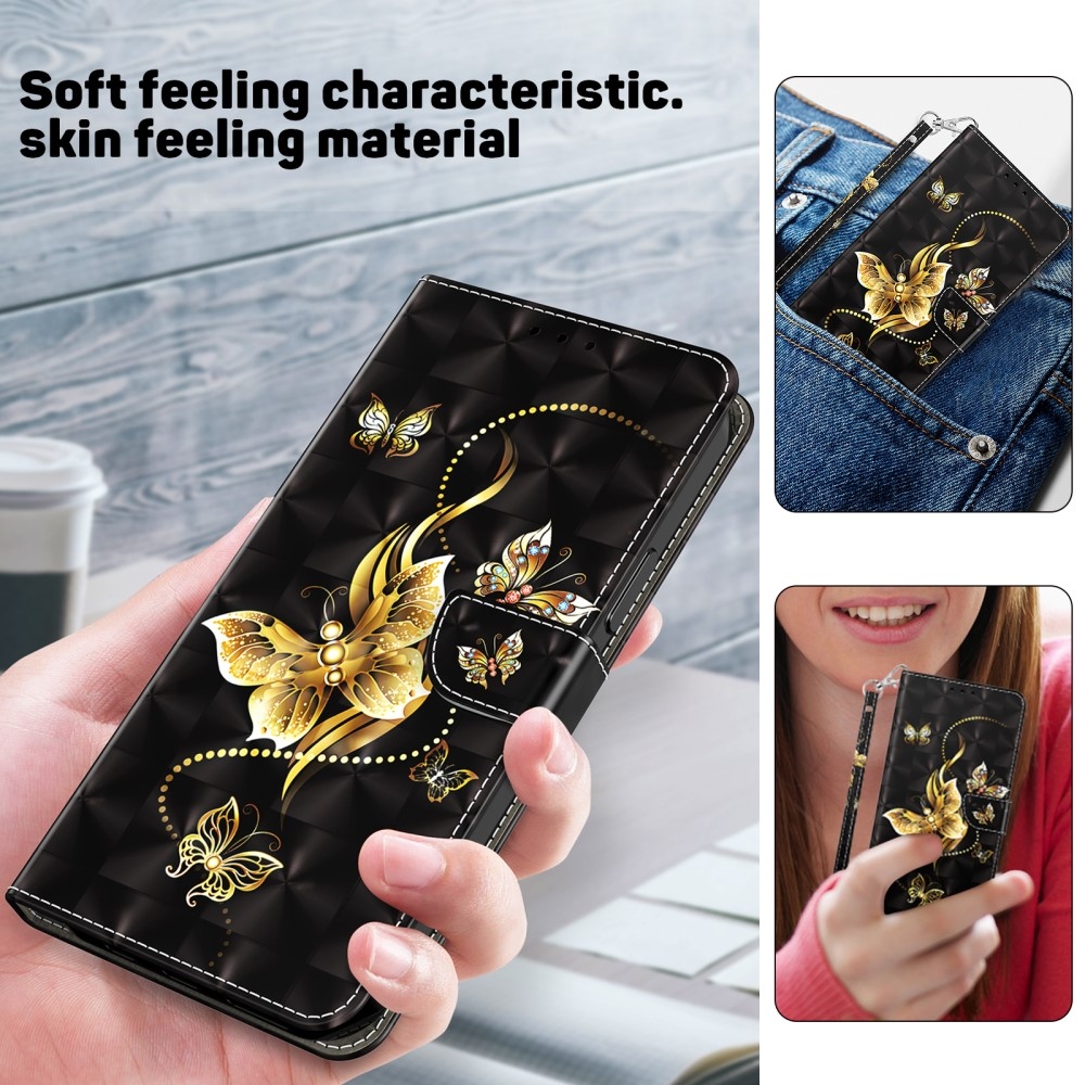 Spot knížkové pouzdro na Samsung Galaxy A16 4G/5G - zlatý motýl