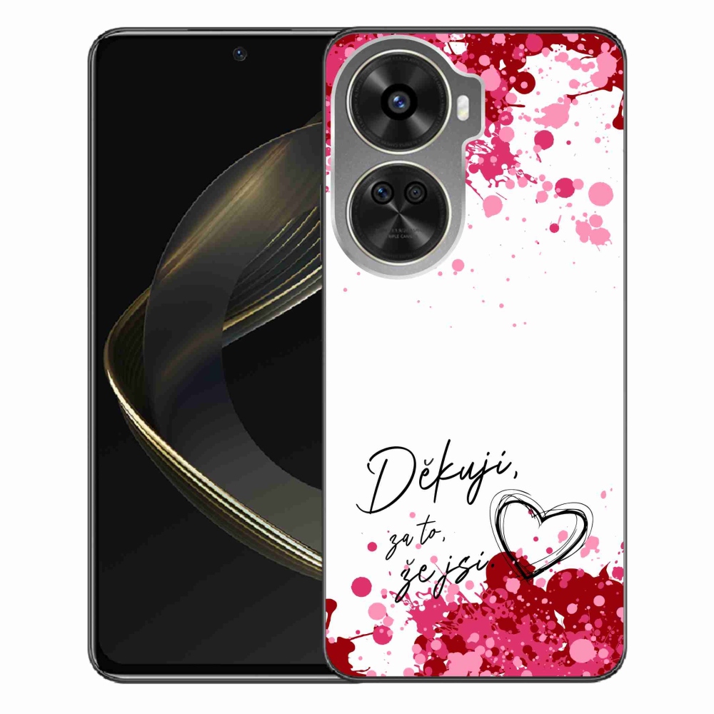 Gelový kryt mmCase na Huawei Nova 12 SE - zamilovaný text 2 bílé pozadí