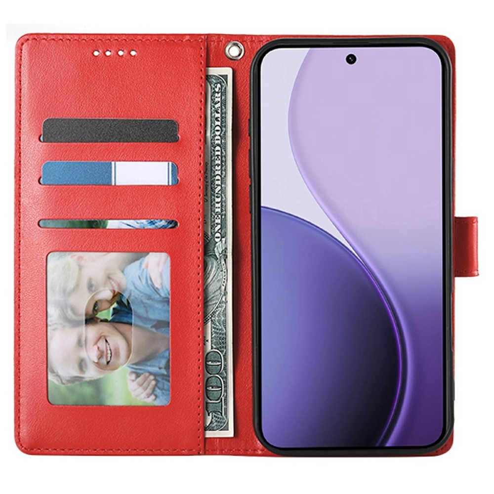 Flowery knížkové pouzdro na Xiaomi Redmi 15 5G (169mm) - červené