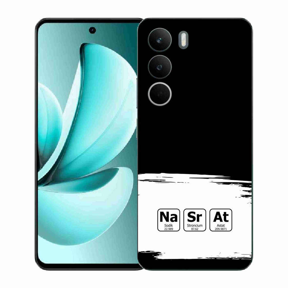 Gelový kryt mmCase na Realme C71 - chemické prvky bíločerné pozadí