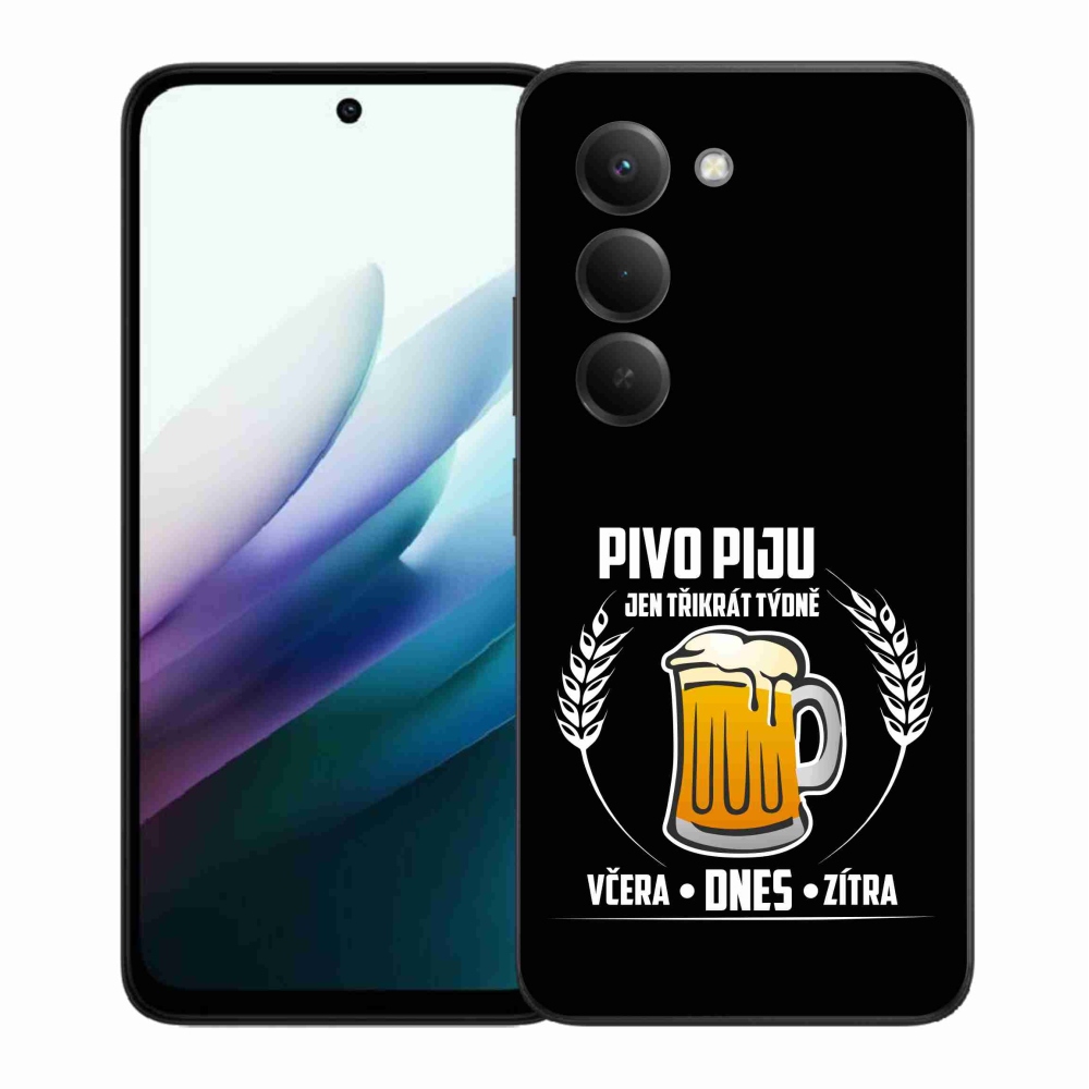Gelový kryt mmCase na Xiaomi Redmi 15 4G/5G (171mm) - pivní motiv černé pozadí