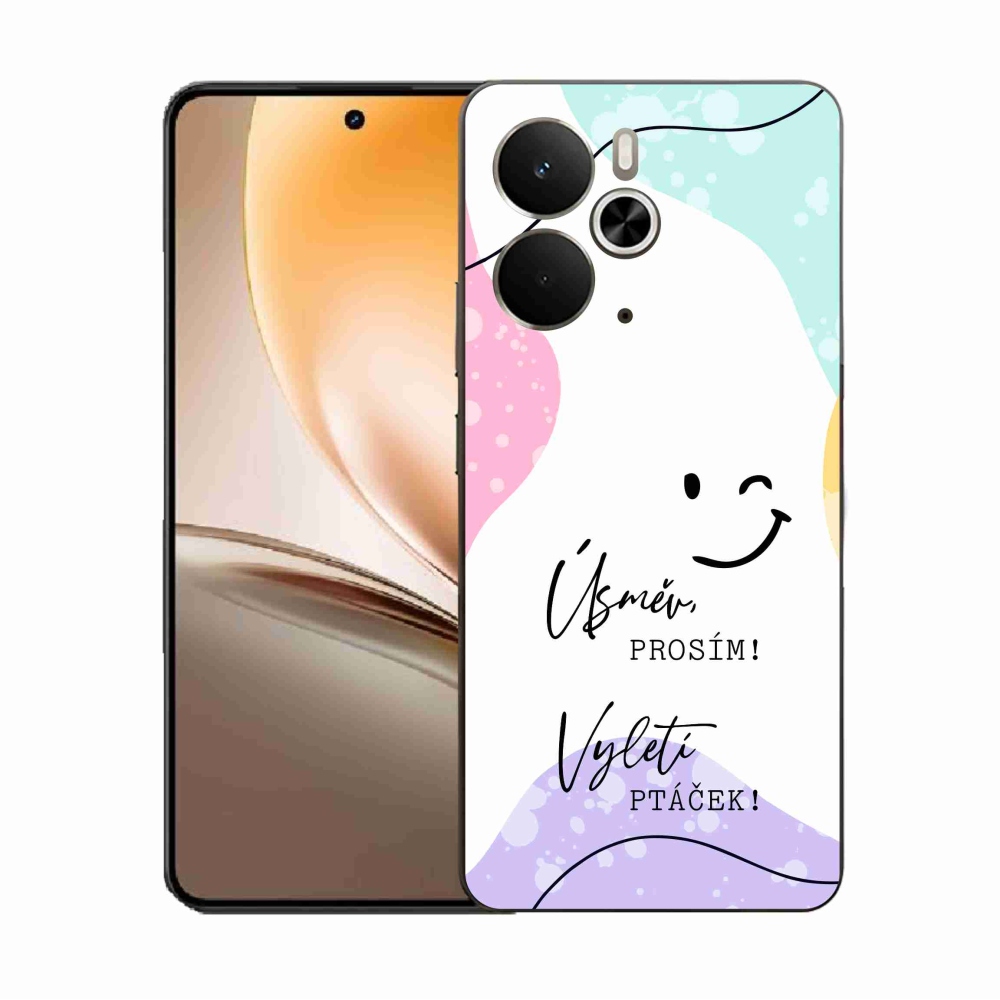 Gelový kryt mmCase na Realme 14 5G - vtipný text 4 bílé pozadí