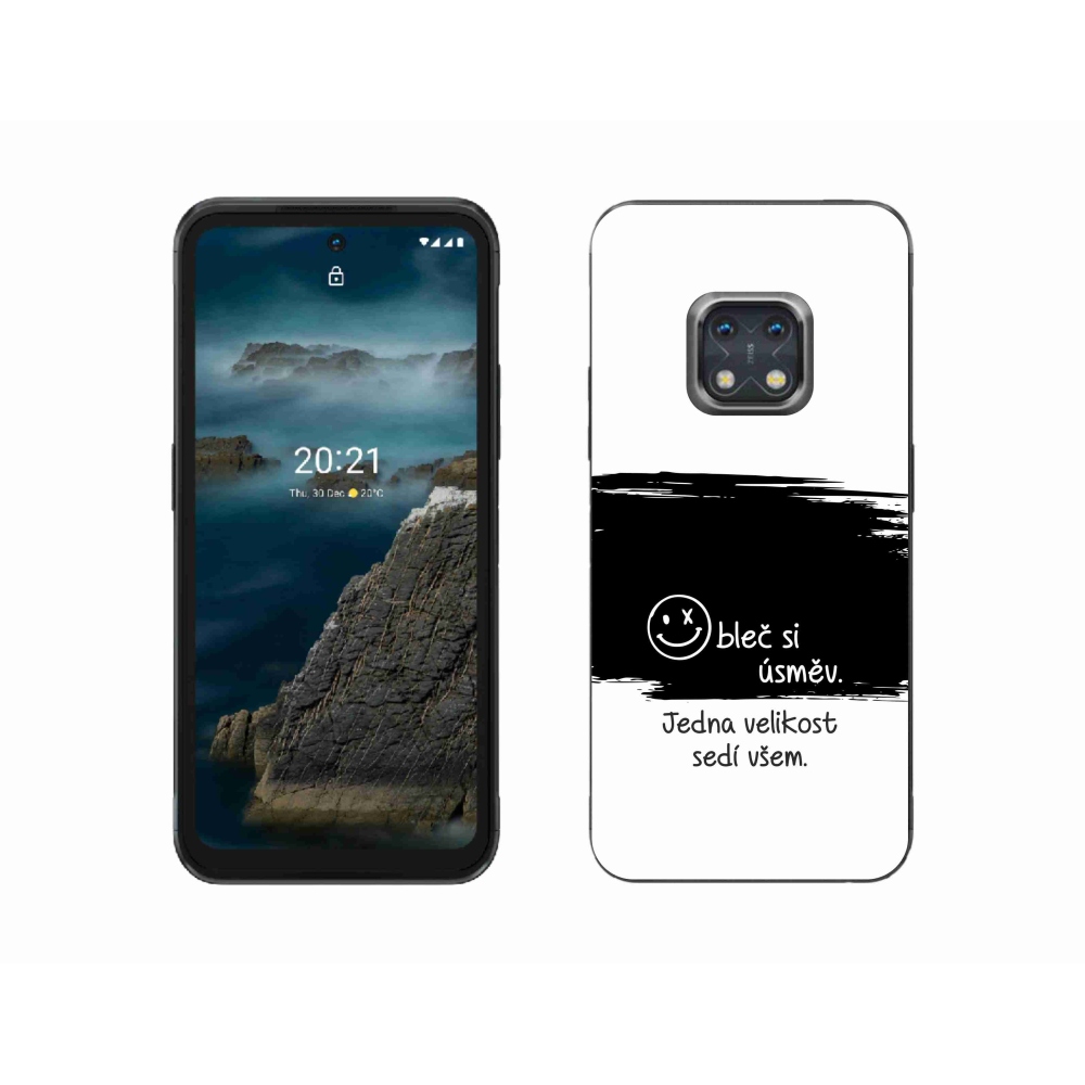 Gelový kryt mmCase na Nokia XR20 - vtipný text 8 černobílé pozadí