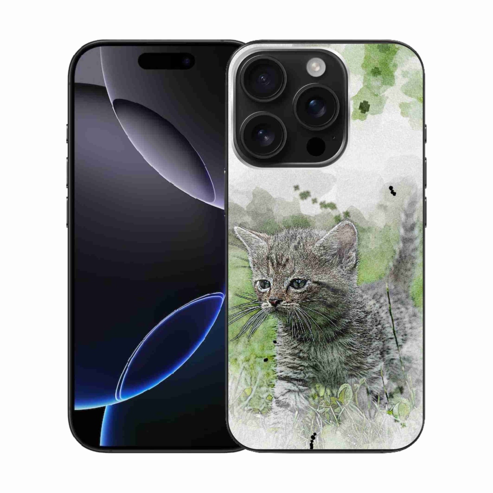 Gelový kryt mmCase na iPhone 16 Pro - roztomilé kotě 1
