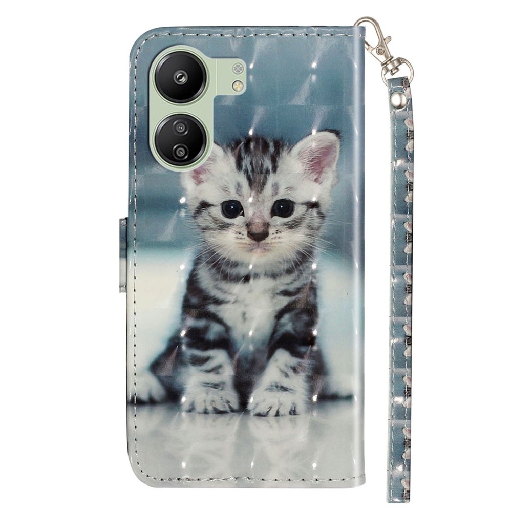 Decor knížkové pouzdro pro Xiaomi Poco C65/Redmi 13C 4G/5G - kočka