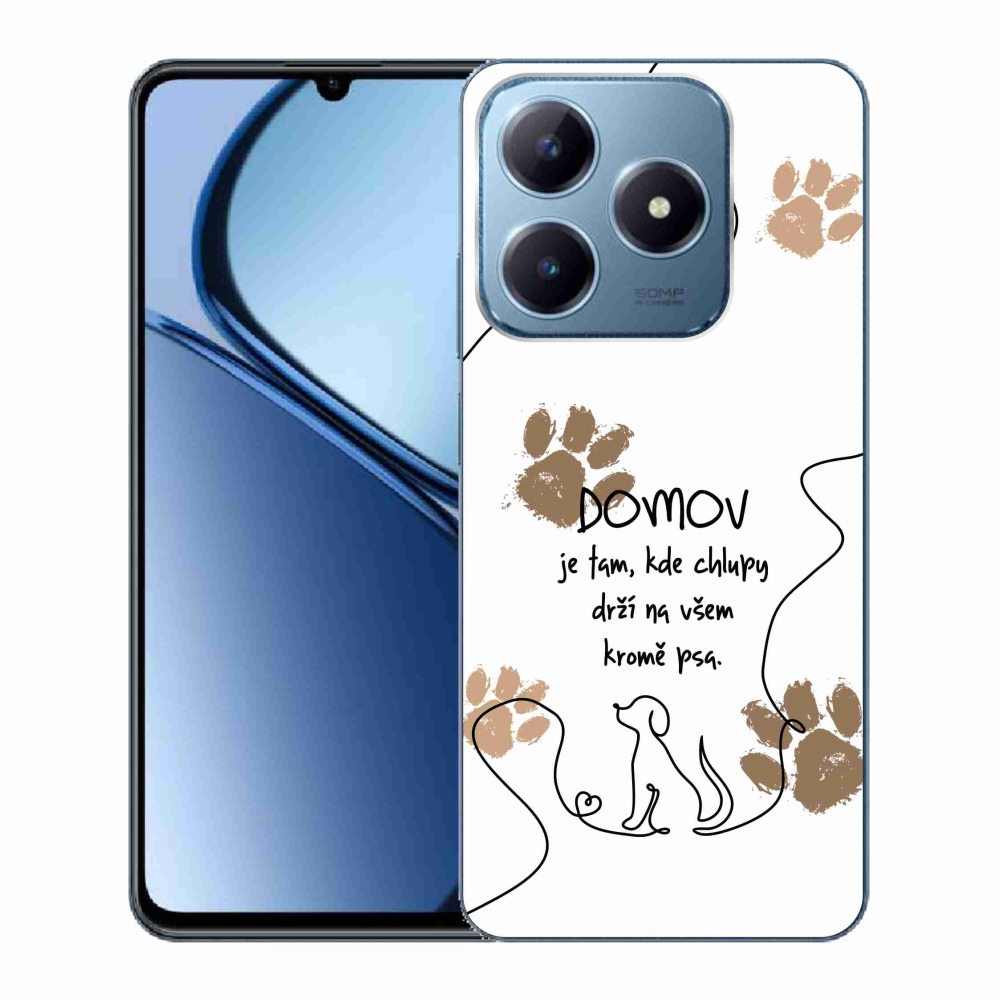 Gelový kryt mmCase na Realme C63 - psí motiv bílé pozadí