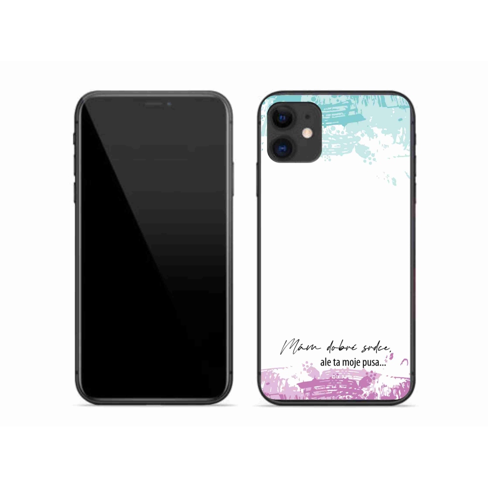 Gelový kryt mmCase na iPhone 11 - vtipný text 3 bílé pozadí