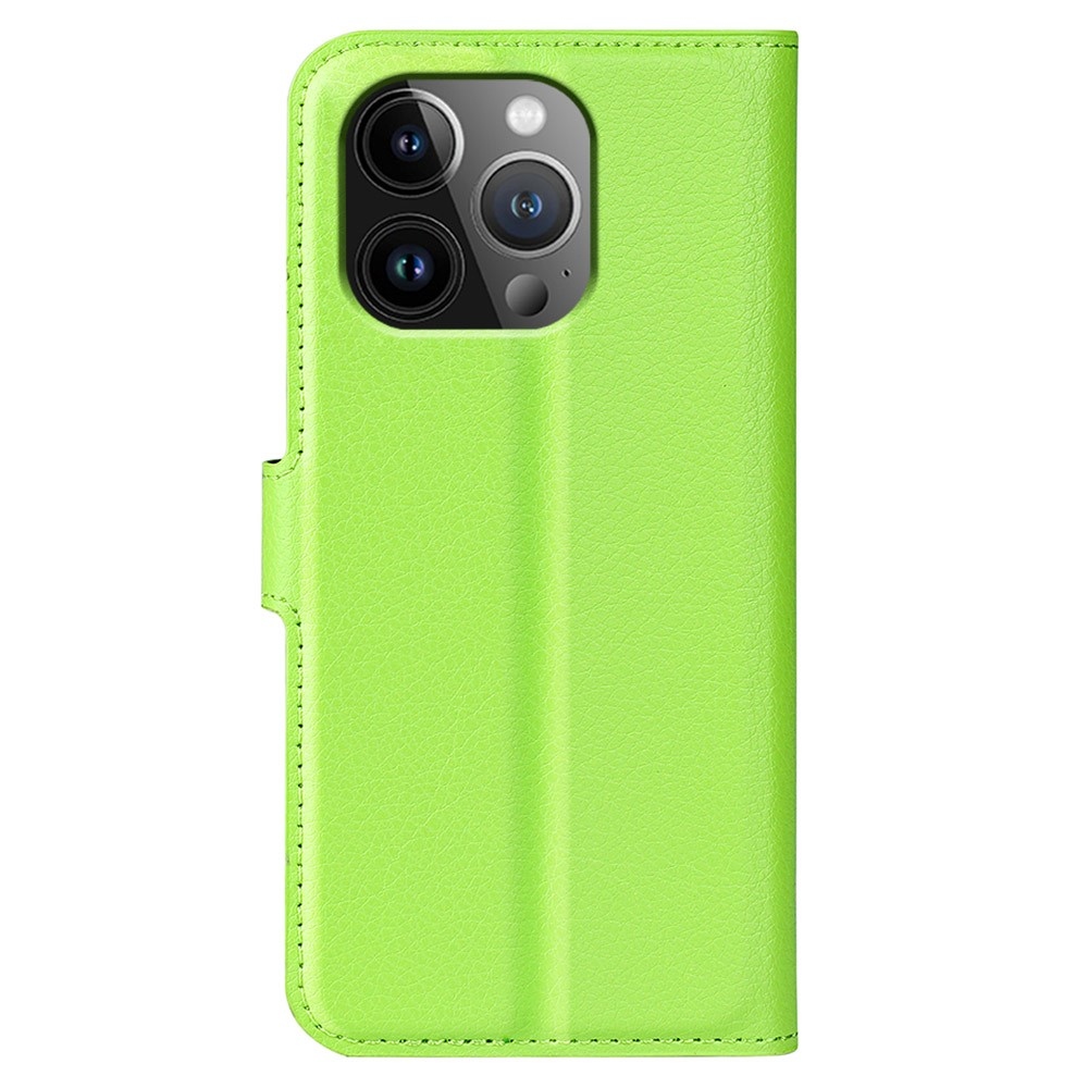 Litchi knížkové pouzdro na iPhone 15 Pro - zelené