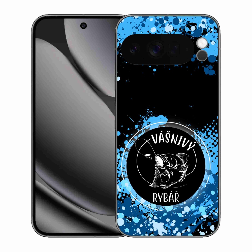 Gelový kryt mmCase na Google Pixel 10 Pro XL - vášnivý rybář černé pozadí