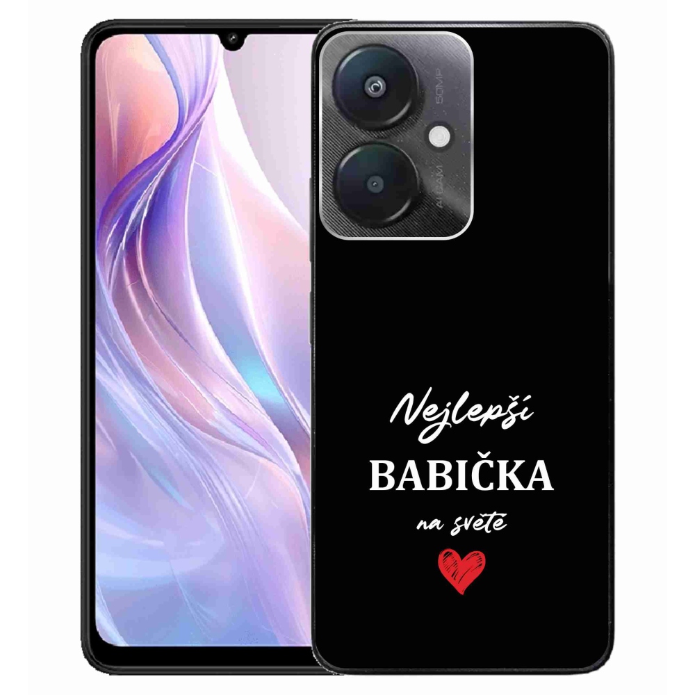 Gelový kryt mmCase na Xiaomi Redmi 13C 5G  - nejlepší babička 1 černé pozadí