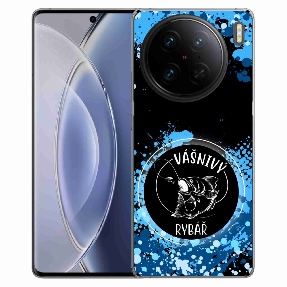 Gelový kryt mmCase na Vivo X90 Pro - vášnivý rybář černé pozadí