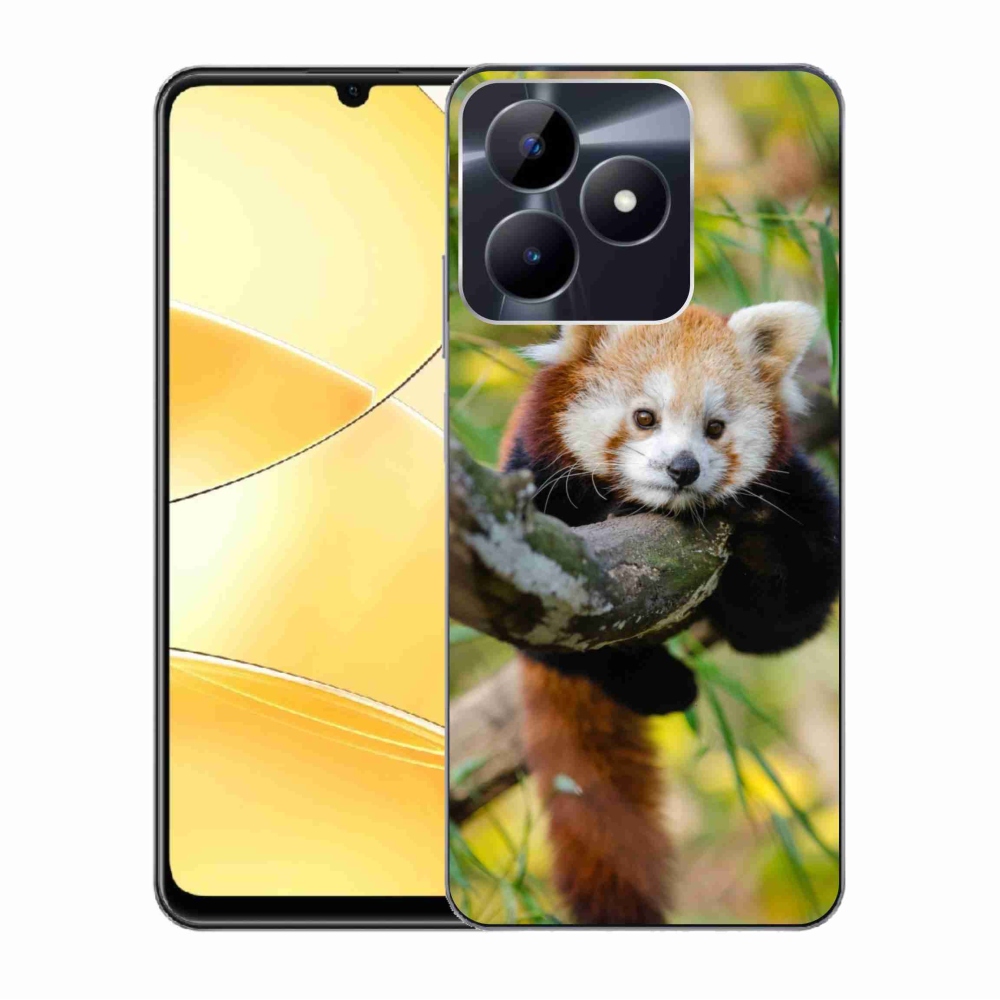 Gelový kryt mmCase na Realme C51/C53 - panda červená