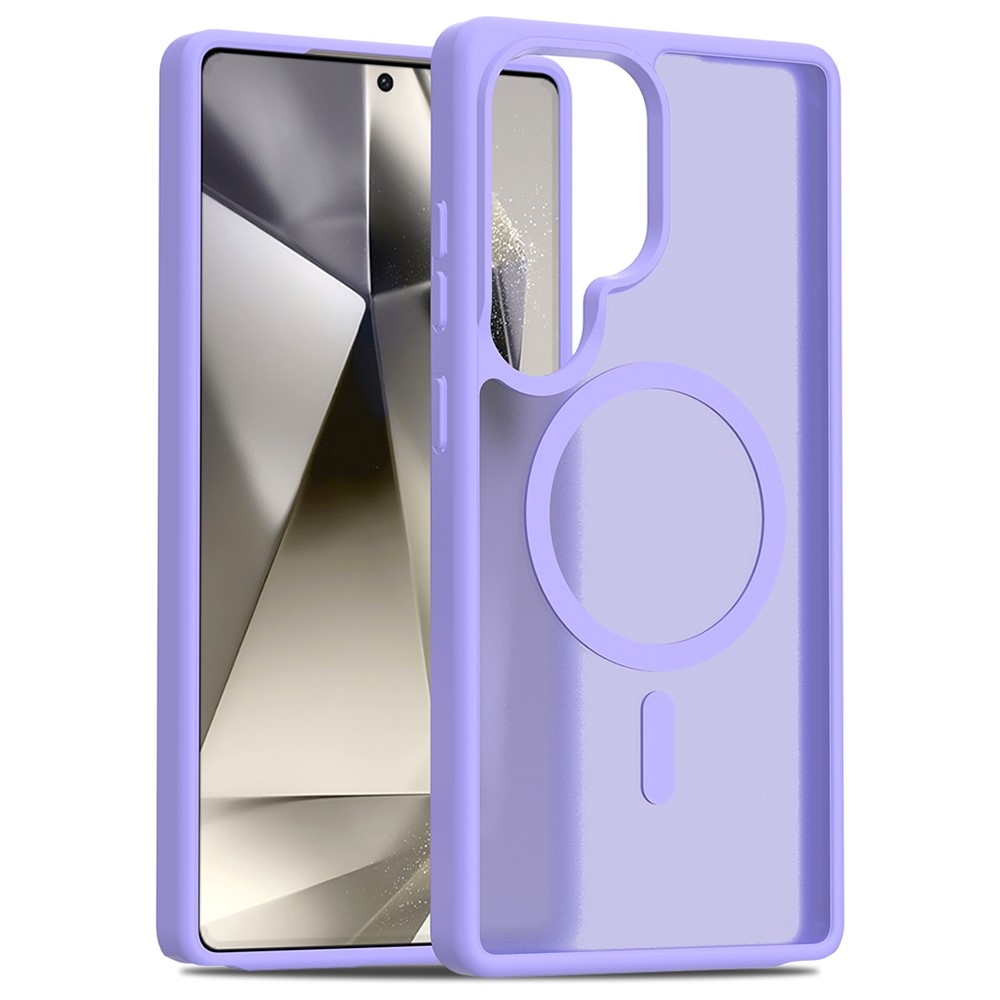 Skin gelový obal s pevnými zády a podporou MagSafe na Samsung Galaxy S25 Ultra - fialový
