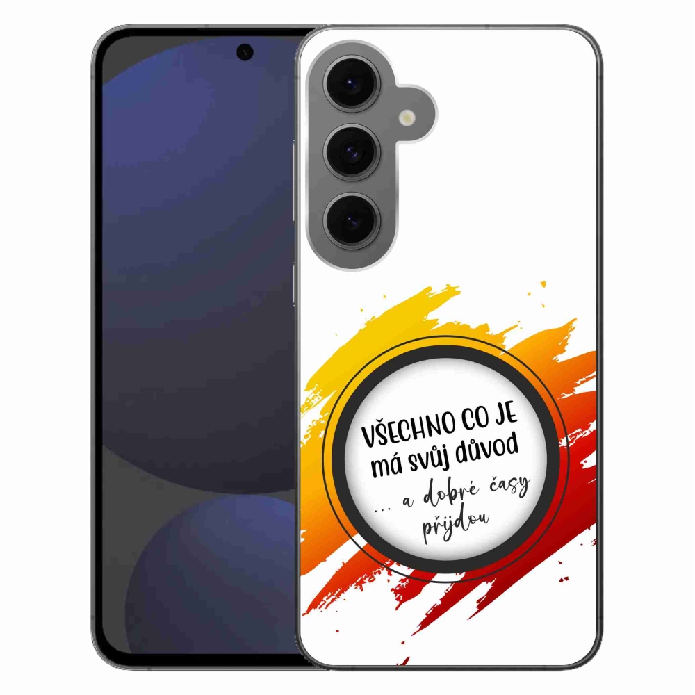 Gelový kryt mmCase na Samsung Galaxy S24 FE - citát 3 bílé pozadí