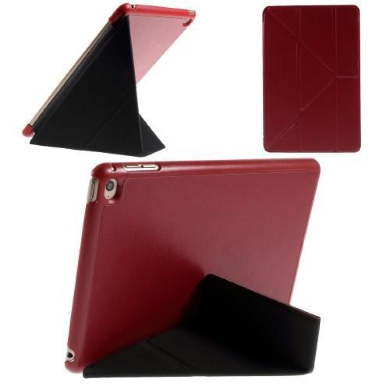 Origami polhovatelné pouzdro na iPad mini 4 - červené