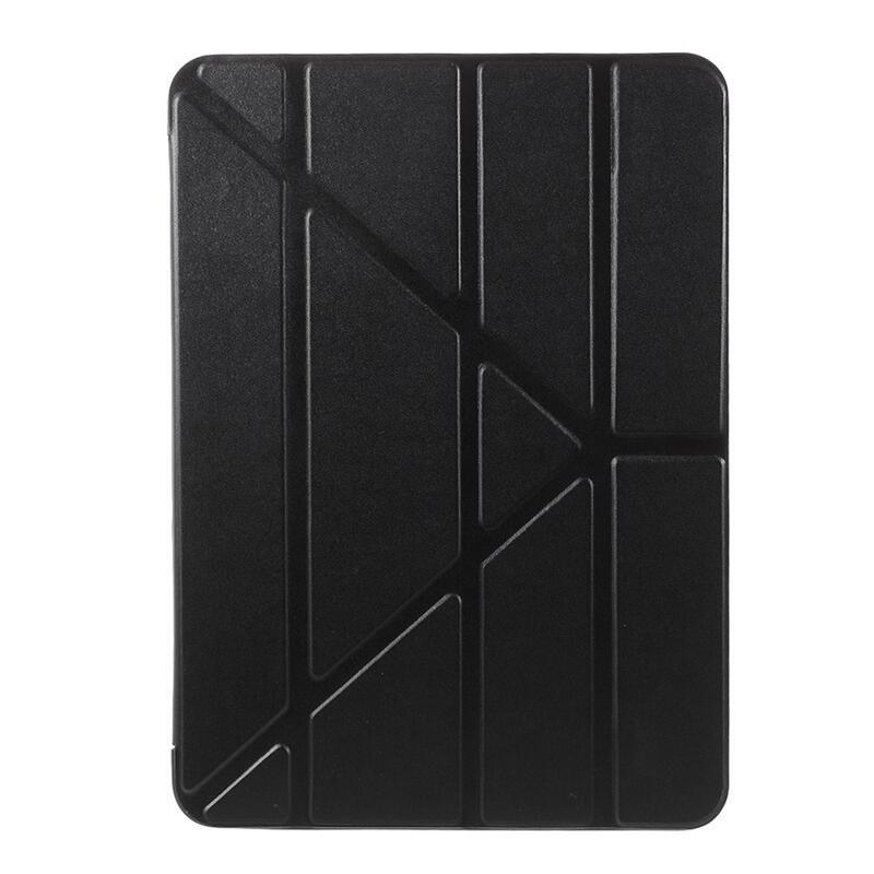 Origami skládací PU kožené peněženkové pouzdro na tablet iPad Air (2020)/Air (2022) - černé