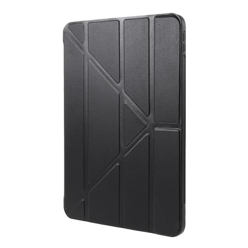 Origami skládací PU kožené peněženkové pouzdro na tablet iPad Air (2020)/Air (2022) - černé