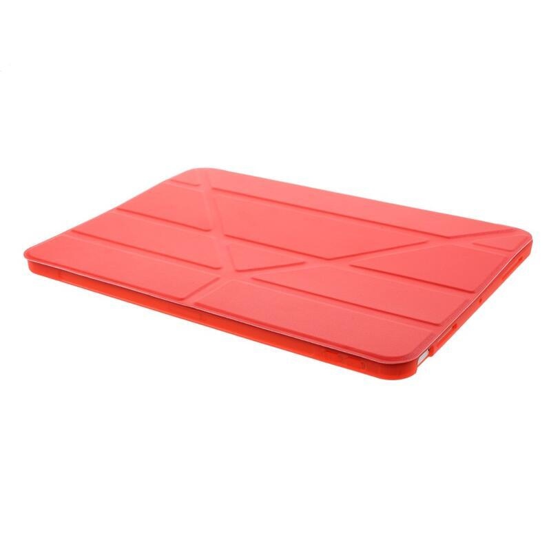 Origami skládací PU kožené peněženkové pouzdro na tablet iPad Air (2020)/Air (2022) - červené