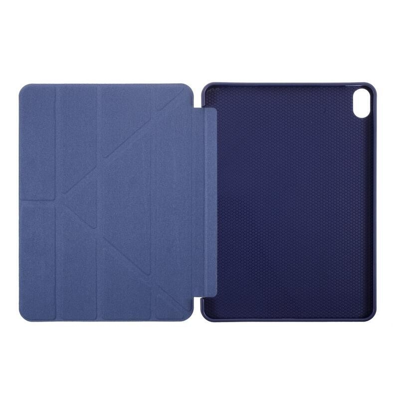 Origami skládací PU kožené peněženkové pouzdro na tablet iPad Air (2020)/Air (2022) - tmavěmodré