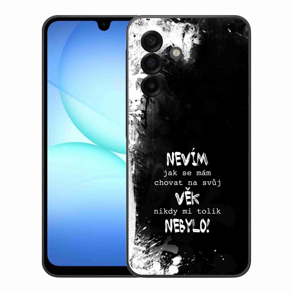 Gelový kryt mmCase na Samsung Galaxy A17 4G/5G - vtipný text 14 černé pozadí