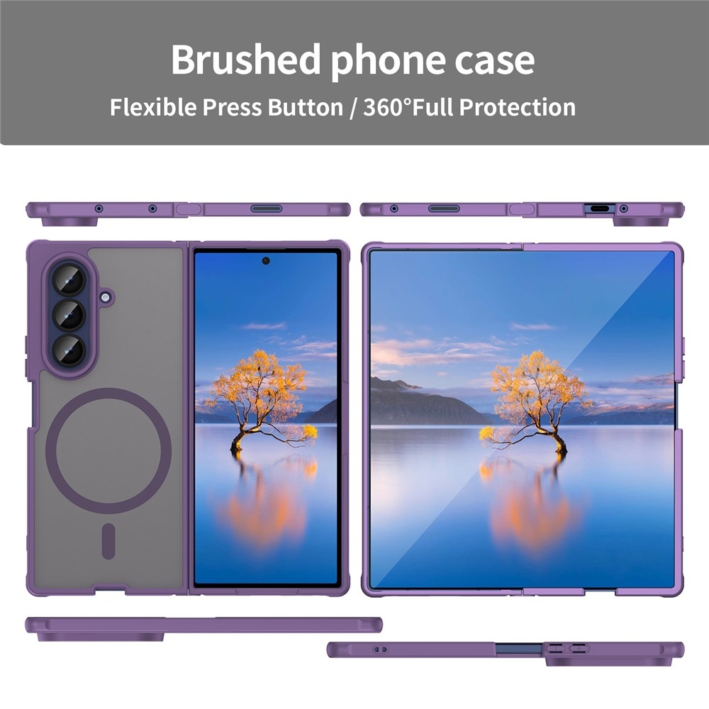 Case matný gelový obal s MagSafe na Samsung Galaxy Z Fold7 5G - fialový