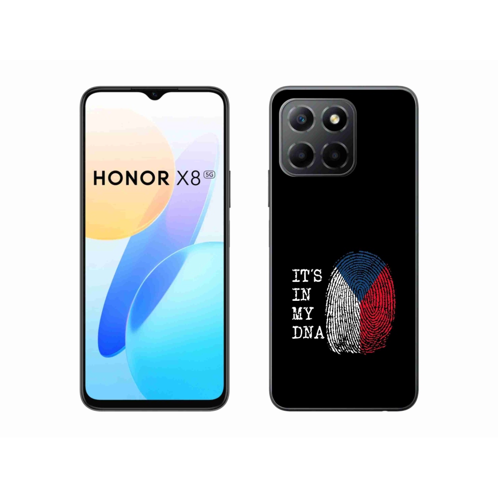 Gelový kryt mmCase na Honor X8 5G/Honor 70 Lite 5G - vlajka otisk prstu černé pozadí