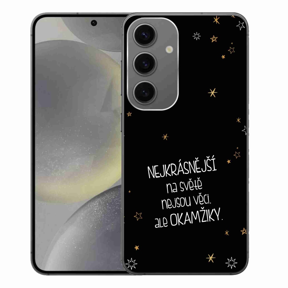 Gelový kryt mmCase na Samsung Galaxy S24+ - citát 4 černé pozadí