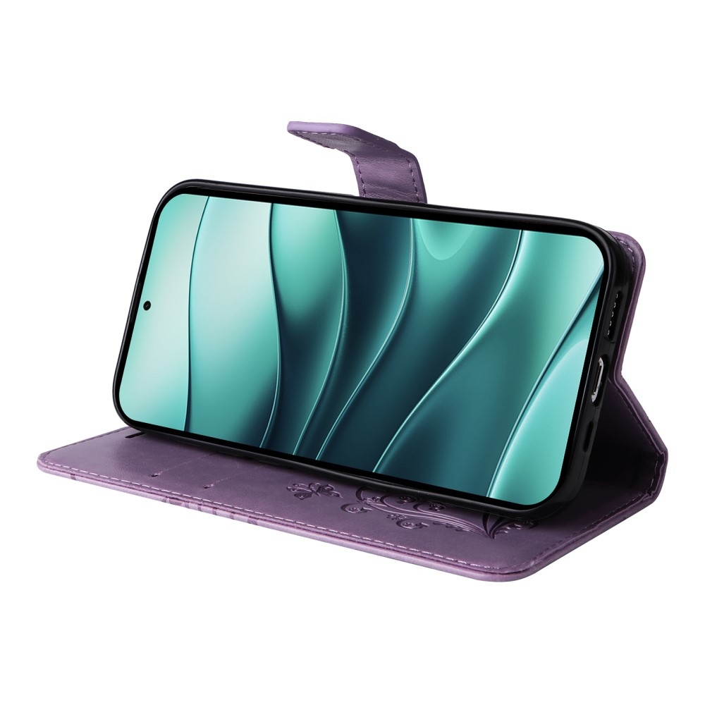 Big Butterfly knížkové pouzdro na Xiaomi Redmi Note 14 5G - fialové